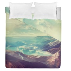 Landscape Mountains Lake River Duvet Cover Double Side (queen Size) by HermanTelo