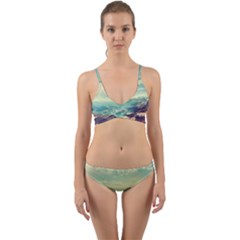 Landscape Mountains Lake River Wrap Around Bikini Set