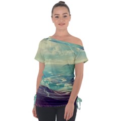 Landscape Mountains Lake River Tie-up Tee