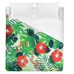 Tropical Leaf Flower Digital Duvet Cover (queen Size)