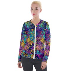 Illustration Graphics Art Velour Zip Up Jacket