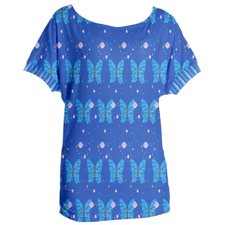 Glitter Butterfly Women s Oversized Tee