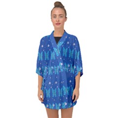 Glitter Butterfly Half Sleeve Chiffon Kimono by Sparkle