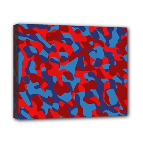 Red And Blue Camouflage Pattern Canvas 10  X 8  (stretched)