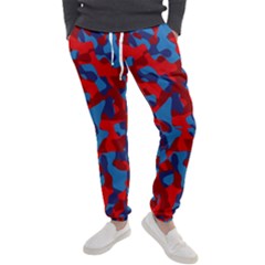 Red And Blue Camouflage Pattern Men s Jogger Sweatpants by SpinnyChairDesigns