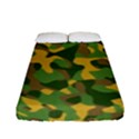 Yellow Green Brown Camouflage Fitted Sheet (Full/ Double Size) View1