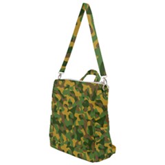 Yellow Green Brown Camouflage Crossbody Backpack by SpinnyChairDesigns