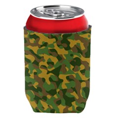 Yellow Green Brown Camouflage Can Holder by SpinnyChairDesigns