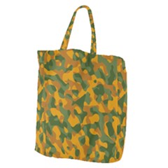 Green And Orange Camouflage Pattern Giant Grocery Tote by SpinnyChairDesigns