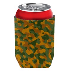 Green And Orange Camouflage Pattern Can Holder by SpinnyChairDesigns