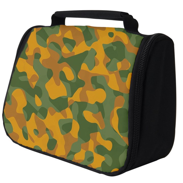 Green and Orange Camouflage Pattern Full Print Travel Pouch (Big)