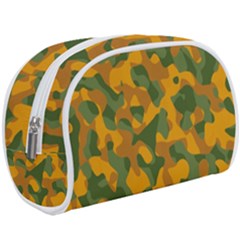 Green And Orange Camouflage Pattern Makeup Case (large) by SpinnyChairDesigns