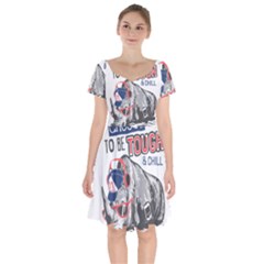 Choose To Be Tough & Chill Short Sleeve Bardot Dress