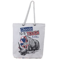 Choose To Be Tough & Chill Full Print Rope Handle Tote (large)