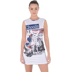 Choose To Be Tough & Chill Lace Up Front Bodycon Dress by Bigfootshirtshop