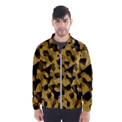 Black Yellow Brown Camouflage Pattern Men s Windbreaker by SpinnyChairDesigns