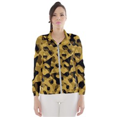 Black Yellow Brown Camouflage Pattern Women s Windbreaker by SpinnyChairDesigns