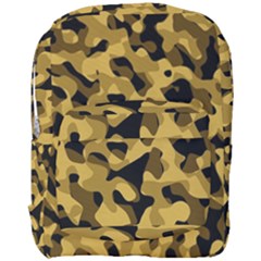 Black Yellow Brown Camouflage Pattern Full Print Backpack by SpinnyChairDesigns