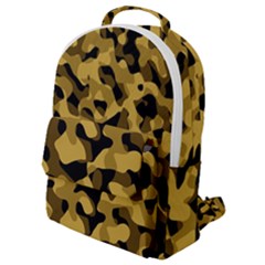 Black Yellow Brown Camouflage Pattern Flap Pocket Backpack (small) by SpinnyChairDesigns