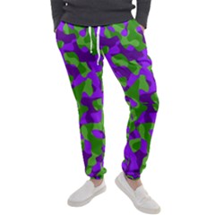 Purple And Green Camouflage Men s Jogger Sweatpants by SpinnyChairDesigns