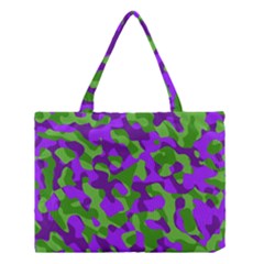 Purple And Green Camouflage Medium Tote Bag by SpinnyChairDesigns