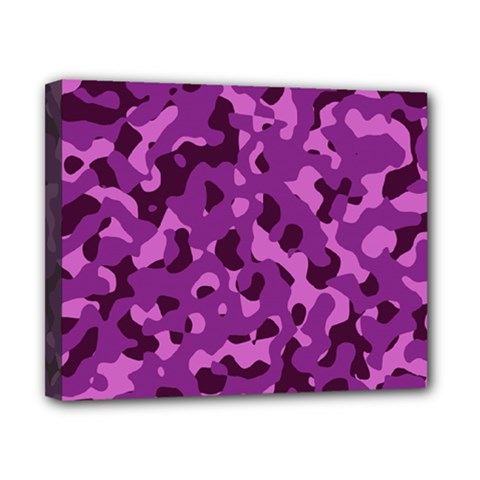 Dark Purple Camouflage Pattern Canvas 10  X 8  (stretched) by SpinnyChairDesigns