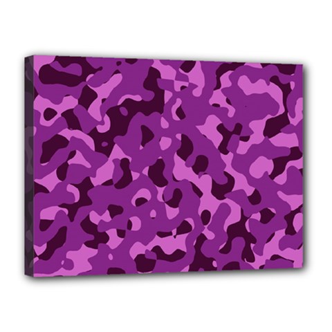 Dark Purple Camouflage Pattern Canvas 16  x 12  (Stretched)