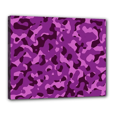 Dark Purple Camouflage Pattern Canvas 20  x 16  (Stretched)