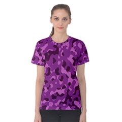 Dark Purple Camouflage Pattern Women s Cotton Tee