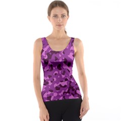 Dark Purple Camouflage Pattern Tank Top