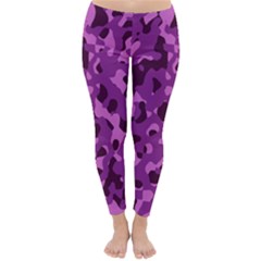 Dark Purple Camouflage Pattern Classic Winter Leggings