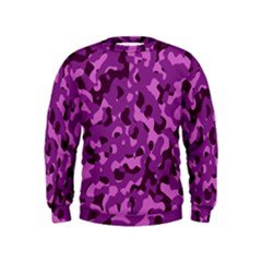 Dark Purple Camouflage Pattern Kids  Sweatshirt