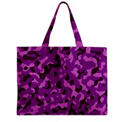 Dark Purple Camouflage Pattern Zipper Mini Tote Bag