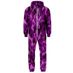 Dark Purple Camouflage Pattern Hooded Jumpsuit (Men) 