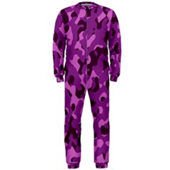 Dark Purple Camouflage Pattern OnePiece Jumpsuit (Men) 