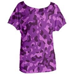 Dark Purple Camouflage Pattern Women s Oversized Tee