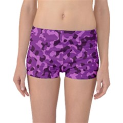 Dark Purple Camouflage Pattern Boyleg Bikini Bottoms