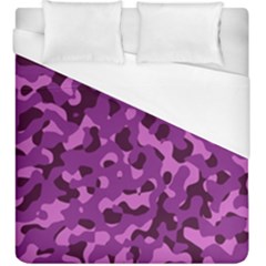 Dark Purple Camouflage Pattern Duvet Cover (King Size)