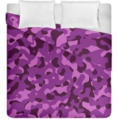 Dark Purple Camouflage Pattern Duvet Cover Double Side (King Size)