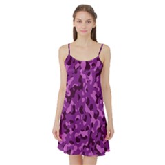 Dark Purple Camouflage Pattern Satin Night Slip