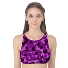 Dark Purple Camouflage Pattern Tank Bikini Top