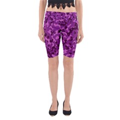 Dark Purple Camouflage Pattern Yoga Cropped Leggings