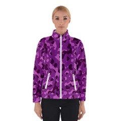 Dark Purple Camouflage Pattern Winter Jacket by SpinnyChairDesigns