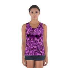 Dark Purple Camouflage Pattern Sport Tank Top 