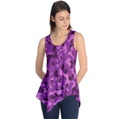 Dark Purple Camouflage Pattern Sleeveless Tunic