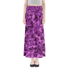 Dark Purple Camouflage Pattern Full Length Maxi Skirt