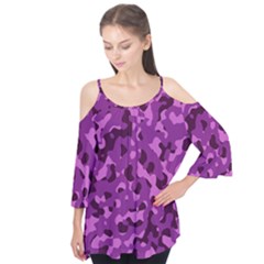 Dark Purple Camouflage Pattern Flutter Tees