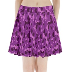 Dark Purple Camouflage Pattern Pleated Mini Skirt