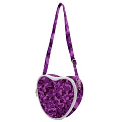 Dark Purple Camouflage Pattern Heart Shoulder Bag