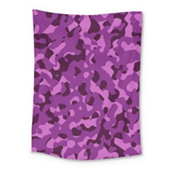 Dark Purple Camouflage Pattern Medium Tapestry by SpinnyChairDesigns